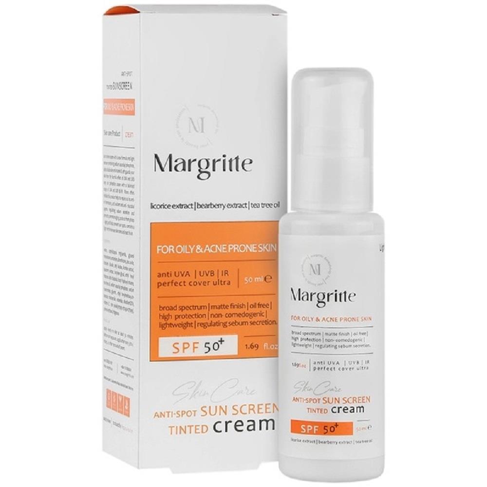 MARGARIT کرم ضد آفتاب و روشن کننده پوست چرب پژ روشن 50 میل
