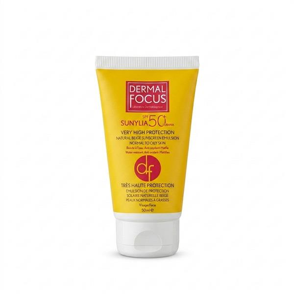 DERMAL FOCUS امولوسیون کرم ضد آفتاب سانیلیا بژ طبیعی SPF 50